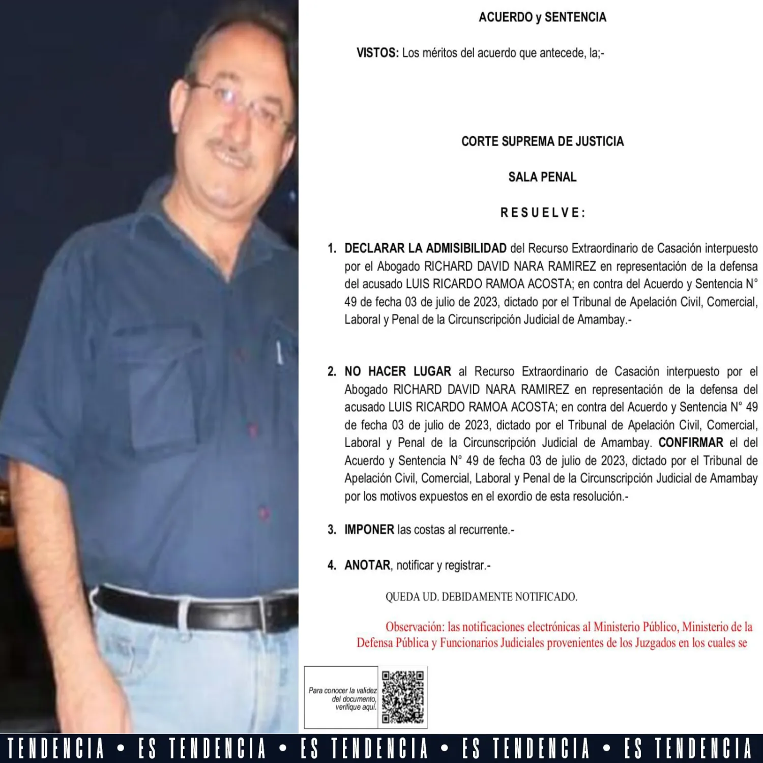 La Justicia: Corte confirma Condena de luis Ricardo Ramoa Ex Gerente del BNF PJC