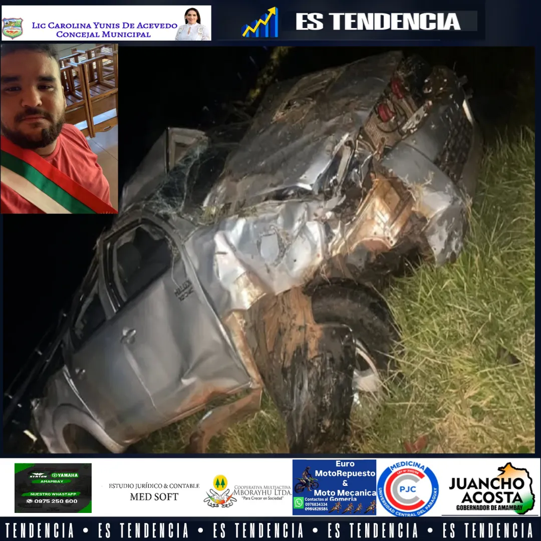 Hijo de intendente de San Ignacio queda libre tras protagonizar accidente