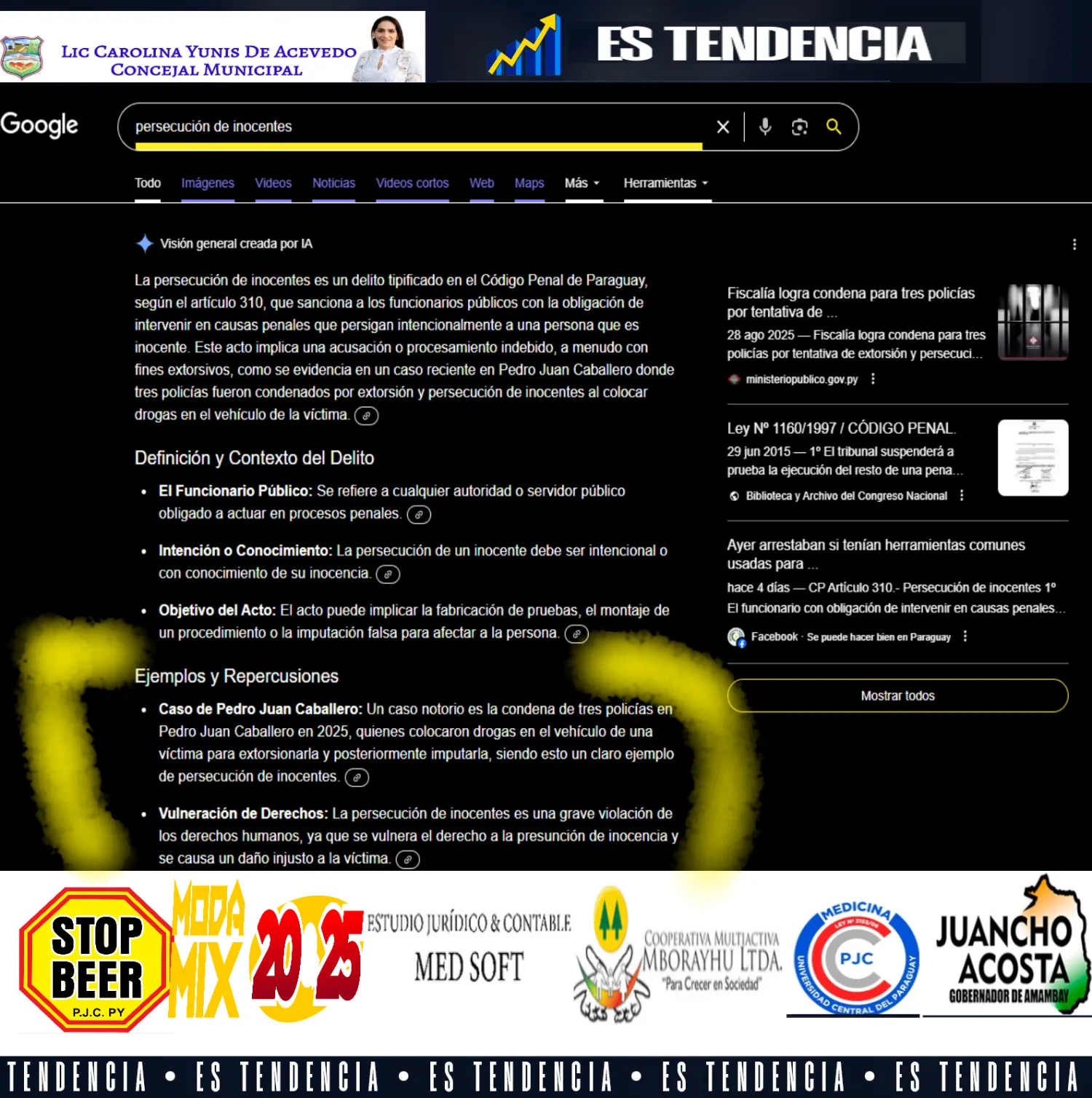 Sentencia emitida en Pedro Juan Caballero, es referencia mundial para Google